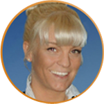 blonde Frau lächelnd