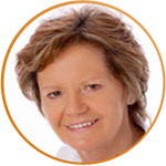 Kreis mit Foto einer Frau